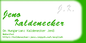 jeno kaldenecker business card